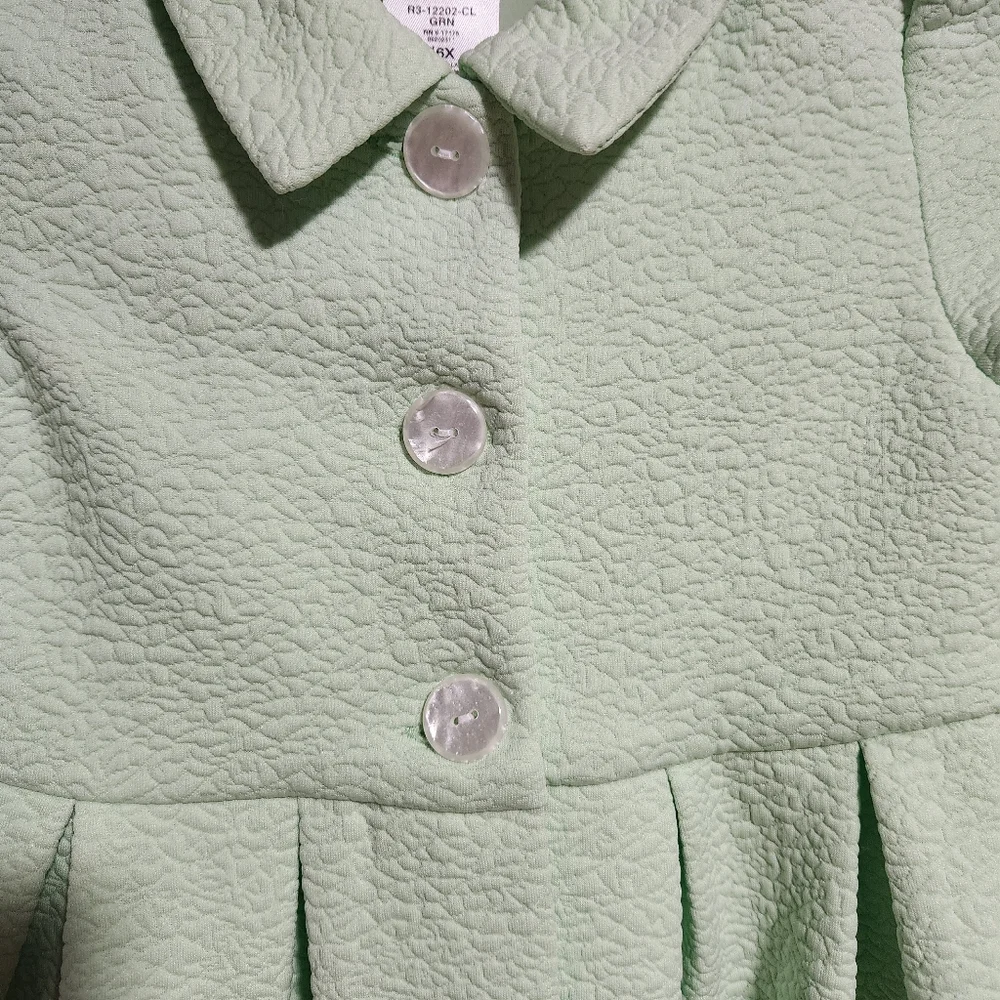 BONNIE JEAN Size 6X. Charming Green Kids Dress - Picture 3 of 8